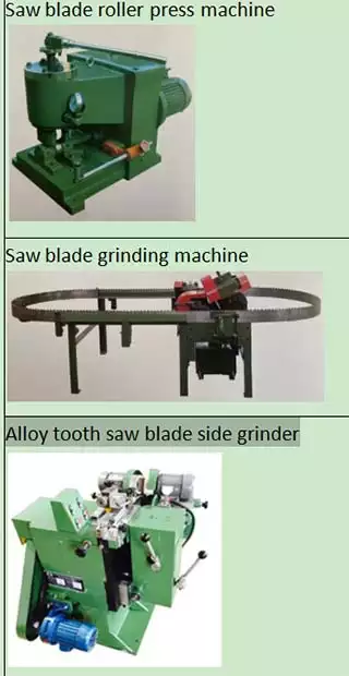 Related machines for the saw blade