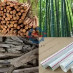 Materias primas de la trituradora de troncos.